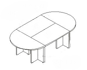 Конференц-стол С-ФР-1.4.1+1.4.3*2+1.4.5*4 Размер: 2800*1400*750 мм